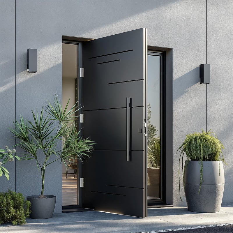 TOGU TG-6012 36 inches Solid Standoffs Heavy-Duty Commercial Grade-304 Stainless Steel Push Pull Door Handle/Ladder Shaped Door Pull Handle/Long Door Handle, Matte Black Finish - Image 4